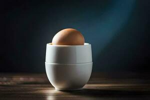 egg in a cup. AI-Generated photo
