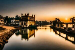 el dorado templo en India. generado por ai foto