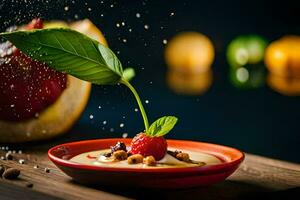 food photography food photography, food, dessert, fruit, pomegranate, pomegran. AI-Generated photo