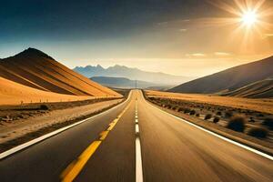 el la carretera a éxito es pavimentado con bueno intenciones generado por ai foto