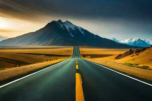 el la carretera a en ningún lugar, camino, camino, la carretera a en ningún lugar, la carretera a en ningún lugar hd fondo de pantalla. generado por ai foto