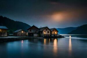 photo wallpaper the moon, lake, water, the moon, the moonlight, the moonlight. AI-Generated