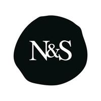 NS Initial logo letter brush monogram comapany vector