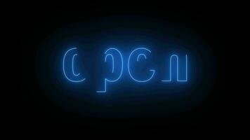 Animation text neon Open glowing suitable for business concept video