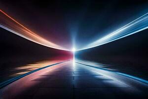 a long tunnel with light coming from the end. AI-Generated photo