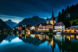 the town of hallstatt, austria. AI-Generated photo