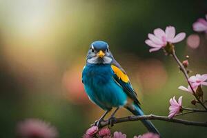 foto fondo de pantalla pájaro, el flores, el pájaro, el flores, el pájaro, el flores. generado por ai