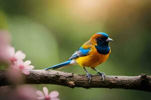 photo wallpaper bird, the sky, the sun, the flowers, the bird, the bird,. AI-Generated