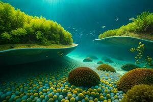 the underwater world of the ocean. AI-Generated photo