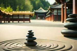 zen garden, zen garden, zen garden, zen garden, zen garden,. AI-Generated photo