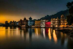 el ciudad de udaipur, India. generado por ai foto