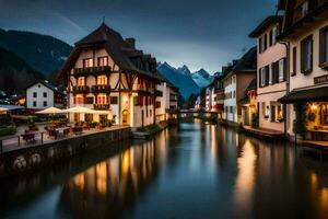 el pueblo de altenburgo, alsacia, Francia. generado por ai foto