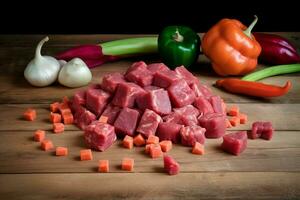 Chopped meat vegetable. Generate Ai photo