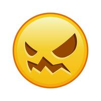 Scary halloween face Large size of yellow emoji smile vector