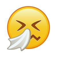 Sneezing face Large size of yellow emoji smile vector