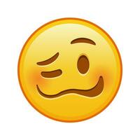 Woozy face Large size of yellow emoji smile vector