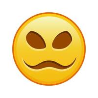 Scary halloween face Large size of yellow emoji smile vector