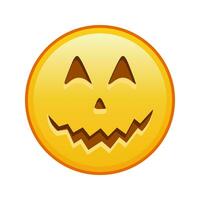 de miedo Víspera de Todos los Santos cara grande Talla de amarillo emoji sonrisa vector