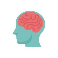 Human head with brain. Neurology. Vector illustration