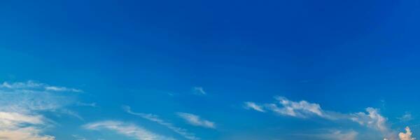 Panorama sky with beautiful cloud on a sunny day. Panoramic high resolution image. photo