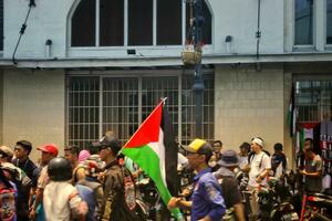 Bandung City, West Java, Indonesia. 21 October 2023. Demonstration on supporting Free Palestine. Freedom for Palestine. photo