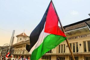 Bandung City, West Java, Indonesia. 21 October 2023. Demonstration on supporting Free Palestine. Freedom for Palestine. photo