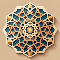 Islamic geometric pattern with triangles and sharp angles. AI Generative photo