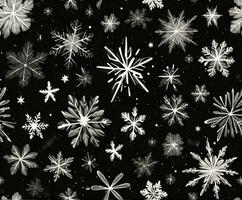 white snowflakes on black background winter graphics photo