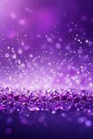 shiny purple graphics with bokeh space for text photo