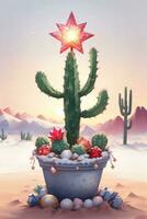 funny graphic for christmas cactus instead of christmas tree photo