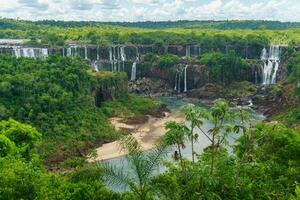 Iguazu Falls is a series of waterfalls on the border of Brazil and Argentina photo