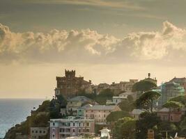 the castle of Nervi on the Ligurian coast in the province of Genoa in Levanter Liguria in August 2023 photo