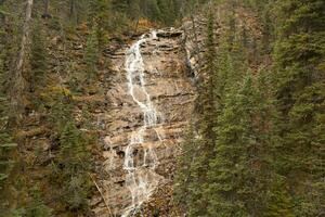 Aerial view of Angel's Staircase Falls in Yoho National Park photo