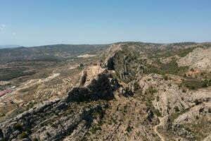 Aerial view of the Templar castle of Castellote photo