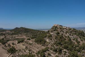 Aerial view of the castle Claramunt photo