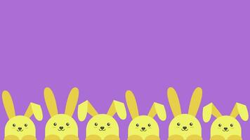 Animation of a cartoon rabbit background appearing from below, forming a copy space area. Suitable for Easter, Thanksgiving, birthdays and other important moments. video