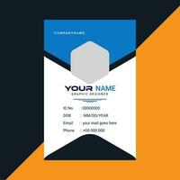 Id card template professional id card design template with Blue black. corporate modern business id card design template vector