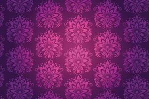 Pink Floral Pattern on purple background vector