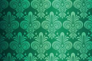 Green and White Floral Patterned Background vector
