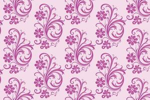 Pink Floral Pattern with Swirls and Flowers vector