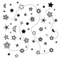 Black stars pattern on white background. vector