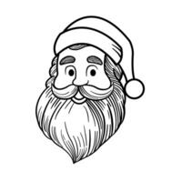 Papa Noel claus negro grueso línea vector ilustración diseño en un blanco antecedentes.