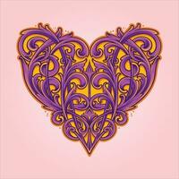 Elegant heart flourish timeless ornament vector illustrations for your work logo, merchandise t-shirt, stickers and label designs, poster, greeting cards advertising business company or brands.