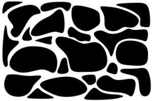 Random black blob shape set. Collection of liquid black blotch shapes. vector