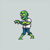 Pixel art illustration Spooky zombies. Pixelated zombie. Scary Spooky Zombie pixelated for the pixel art game and icon for website and video game. old school retro. vector