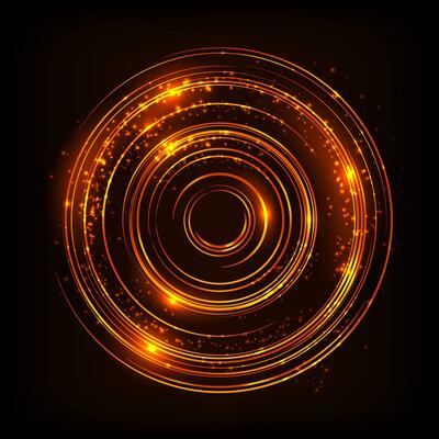 Rotating Orange Light Shiny with Sparkles, Suitable For Product Advertising, Product Design, and Other., Vector Illustration