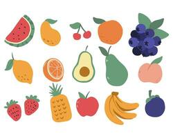 set of fruits vector