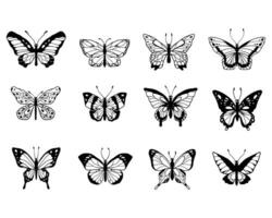 set of 12 butterflies vector