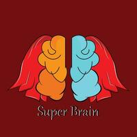 super symmetrical brain red background vector illustration
