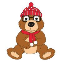 cute bear animal cartoon illustration vector